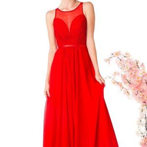 Women's Evening A-Line Chiffon Dress